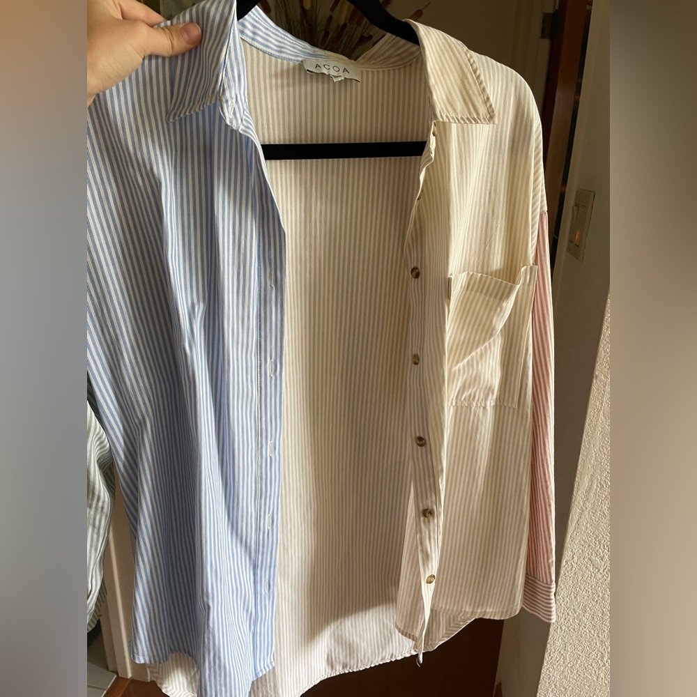Striped poplin top